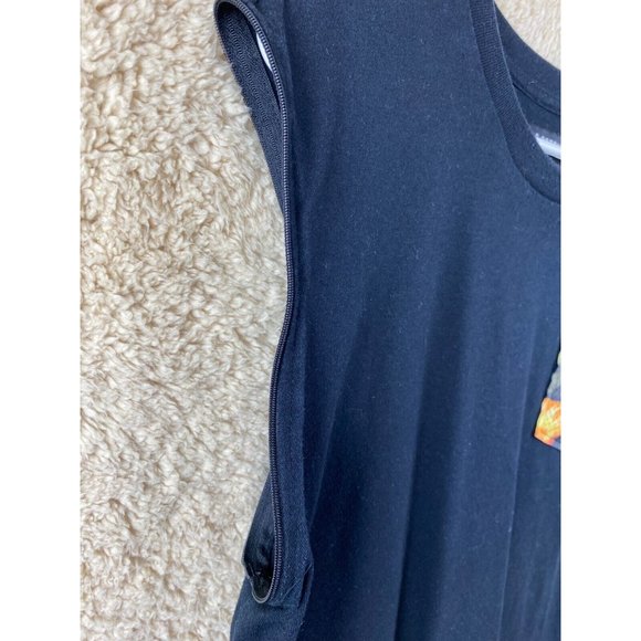 8th DSTRKT Men's Sz XL Black Tee With Floral Zip On Sleeves Ninety 3 On Back - Picture 7 of 13